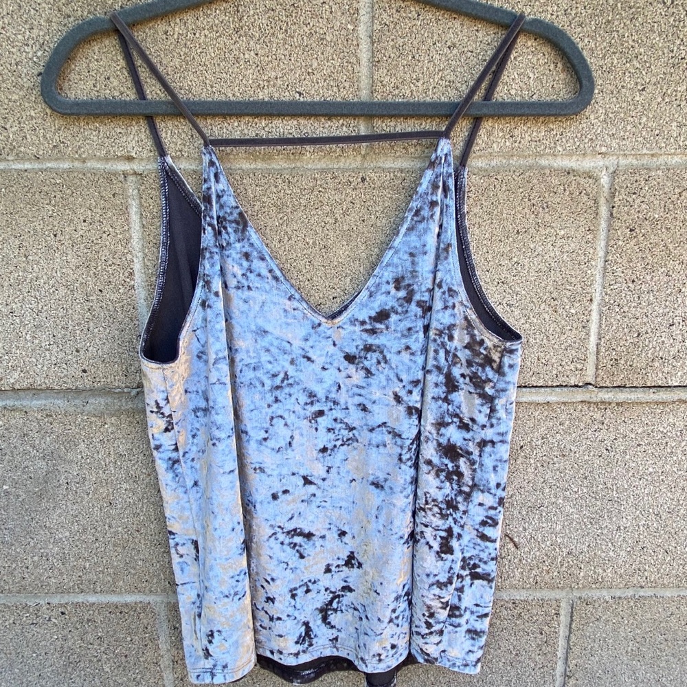 America Eagle Crushed Velvet silver gray tank - Picture 3 of 5
